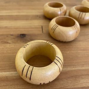 Vintage Wooden Boho Style Napkin Rings 8